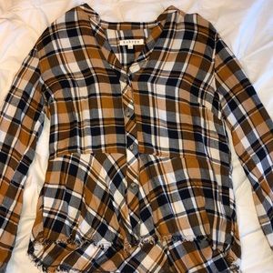 Peplum Flannel Top